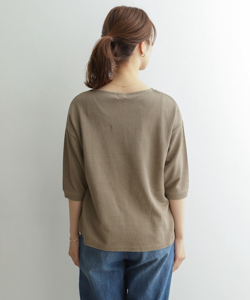 URBAN RESEARCH DOORS（アーバンリサーチドアーズ）の「コットンリネンサカリバーボートネック（Tシャツ/カットソー・レディース・ブラック/オフホワイト/グレー系その他・ONE）」の16枚目の写真