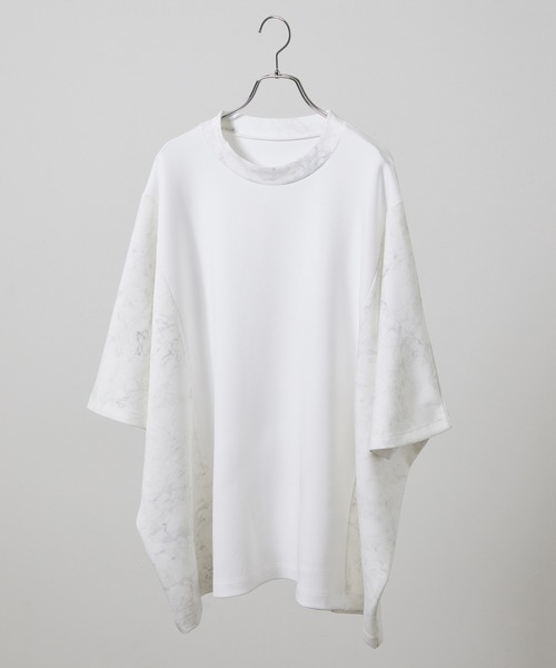JUNRED（ジュンレッド）の「マーブル柄切替ドルマンTEE（Tシャツ/カットソー・メンズ・ホワイト/ベージュ・M/L）」の5枚目の写真