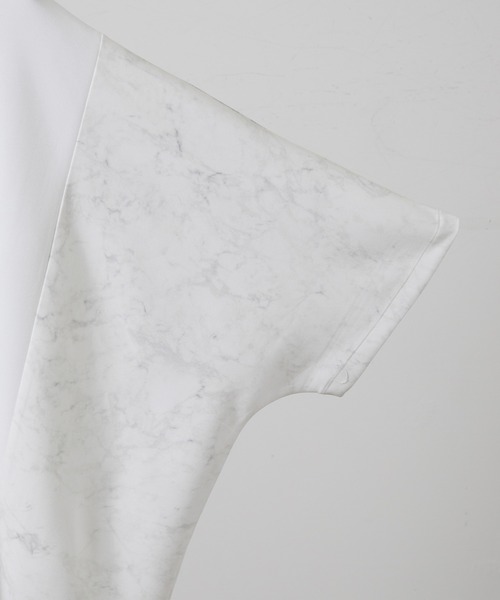 JUNRED（ジュンレッド）の「マーブル柄切替ドルマンTEE（Tシャツ/カットソー・メンズ・ホワイト/ベージュ・M/L）」の6枚目の写真