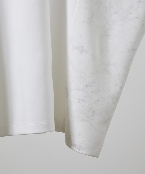 JUNRED（ジュンレッド）の「マーブル柄切替ドルマンTEE（Tシャツ/カットソー・メンズ・ホワイト/ベージュ・M/L）」の4枚目の写真