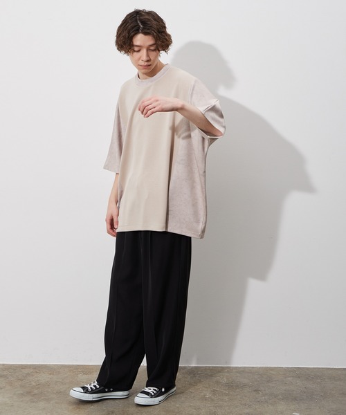 JUNRED（ジュンレッド）の「マーブル柄切替ドルマンTEE（Tシャツ/カットソー・メンズ・ホワイト/ベージュ・M/L）」の19枚目の写真