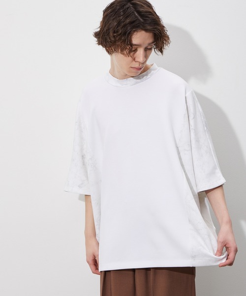 JUNRED（ジュンレッド）の「マーブル柄切替ドルマンTEE（Tシャツ/カットソー・メンズ・ホワイト/ベージュ・M/L）」の15枚目の写真