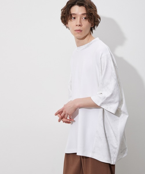 JUNRED（ジュンレッド）の「マーブル柄切替ドルマンTEE（Tシャツ/カットソー・メンズ・ホワイト/ベージュ・M/L）」の13枚目の写真