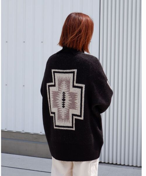 PENDLETON（ペンドルトン）の「PENDLETON/ ペンドルトン　Turtle Neck Pullover タートルネックプルオーバー 1575-6102（ニット/セーター・レディース・ブラック/ホワイト/サックスブルー・FREE）」の17枚目の写真