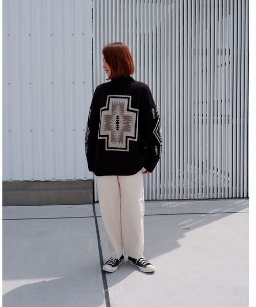 PENDLETON（ペンドルトン）の「PENDLETON/ ペンドルトン　Turtle Neck Pullover タートルネックプルオーバー 1575-6102（ニット/セーター・レディース・ブラック/ホワイト/サックスブルー・FREE）」の20枚目の写真