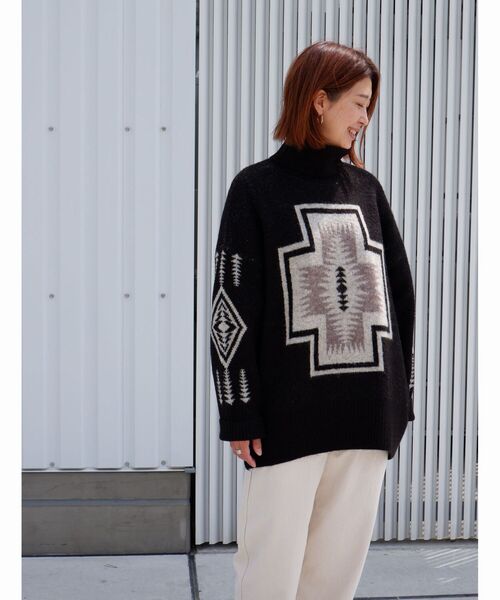 PENDLETON（ペンドルトン）の「PENDLETON/ ペンドルトン　Turtle Neck Pullover タートルネックプルオーバー 1575-6102（ニット/セーター・レディース・ブラック/ホワイト/サックスブルー・FREE）」の21枚目の写真