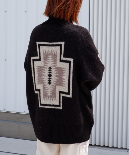 PENDLETON（ペンドルトン）の「PENDLETON/ ペンドルトン　Turtle Neck Pullover タートルネックプルオーバー 1575-6102（ニット/セーター・レディース・ブラック/ホワイト/サックスブルー・FREE）」の4枚目の写真