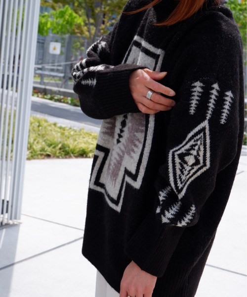 PENDLETON（ペンドルトン）の「PENDLETON/ ペンドルトン　Turtle Neck Pullover タートルネックプルオーバー 1575-6102（ニット/セーター・レディース・ブラック/ホワイト/サックスブルー・FREE）」の9枚目の写真