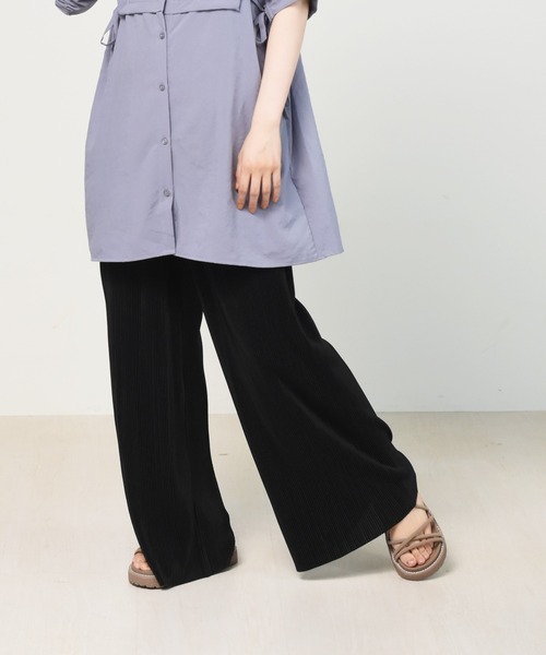 RETRO GIRL（レトロガール）の「カットプリーツラフパンツ（その他パンツ・レディース・オフホワイト/ブルー/ライトグレー/ブラック・FREE）」の2枚目の写真