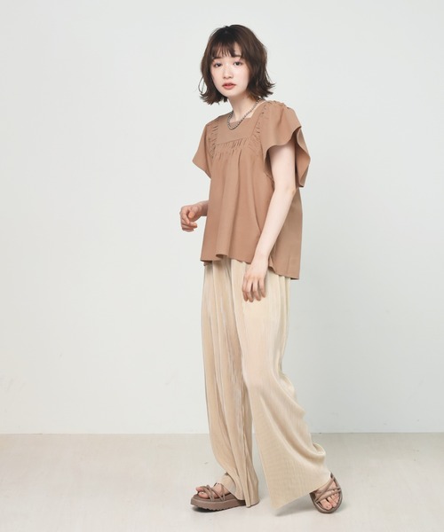 RETRO GIRL（レトロガール）の「カットプリーツラフパンツ（その他パンツ・レディース・オフホワイト/ブルー/ライトグレー/ブラック・FREE）」の7枚目の写真