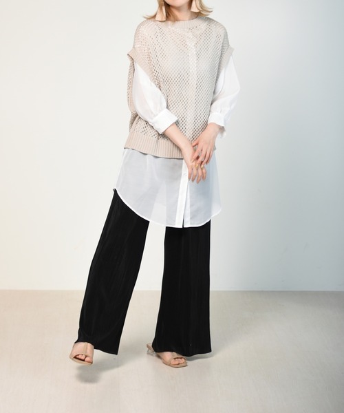 RETRO GIRL（レトロガール）の「カットプリーツラフパンツ（その他パンツ・レディース・オフホワイト/ブルー/ライトグレー/ブラック・FREE）」の11枚目の写真