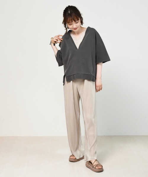 RETRO GIRL（レトロガール）の「カットプリーツラフパンツ（その他パンツ・レディース・オフホワイト/ブルー/ライトグレー/ブラック・FREE）」の14枚目の写真