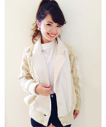 Kastane | 【Kastane】切替ニットブルゾン(ブルゾン)