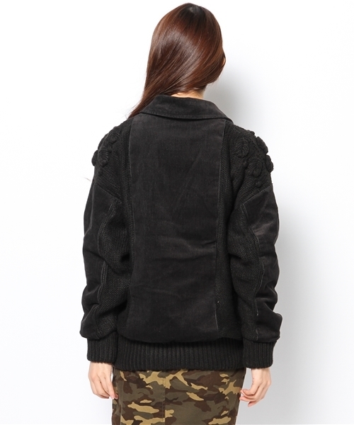 Kastane（カスタネ）の「【Kastane】切替ニットブルゾン（ブルゾン・レディース・ブラック/アイボリー/グレー・FREE）」の9枚目の写真