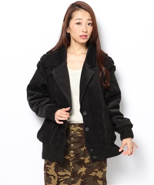 Kastane（カスタネ）の「【Kastane】切替ニットブルゾン（ブルゾン・レディース・ブラック/アイボリー/グレー・FREE）」の10枚目の写真