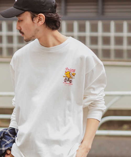 CIAOPANIC TYPY（チャオパニックティピー）の「PrimePIZZAロングスリーブプリントTee（Tシャツ/カットソー・メンズ・ホワイト/ブラック/グレー・MEDIUM/LARGE/X-LARGE）」の2枚目の写真