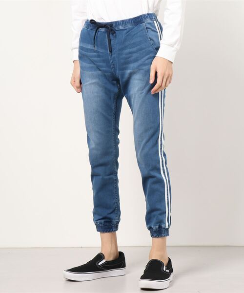 ANTIBAL（アンティバル）の「ANTIBALLISTIC/アンティバル　デニムジョガー ラインパンツ 212AN1LP029（デニムパンツ・メンズ・ネイビー/ブラック/グレー/ブルー・M/L/S）」の4枚目の写真