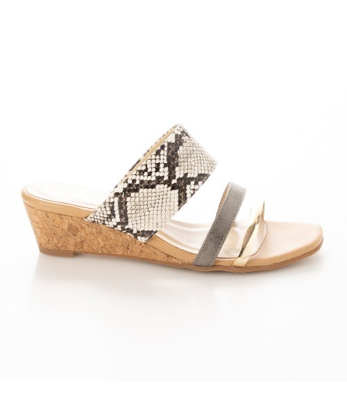 enchanted prima(エンチャンテッドプリマ)の「バイカラーストラップウエッジミュールサンダル(サンダル・レディース・ブルー/ブラックミックス/パイソン・LL/S/M/L)」の14枚目の写真