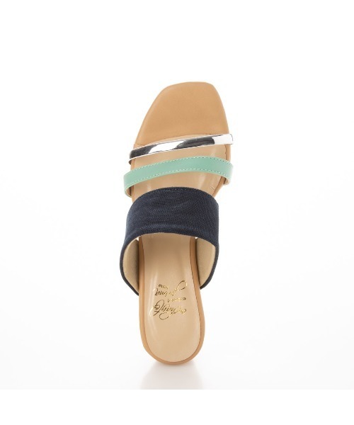 enchanted prima(エンチャンテッドプリマ)の「バイカラーストラップウエッジミュールサンダル(サンダル・レディース・ブルー/ブラックミックス/パイソン・LL/S/M/L)」の6枚目の写真