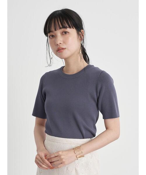 earth music&ecology（アースミュージックアンドエコロジー）の「スタイリッシュニットTシャツ ＊（ニット/セーター・レディース・アイボリー/モカ/ロイヤルブルー/ミント・FREE）」の9枚目の写真