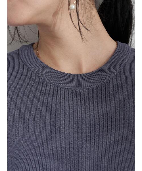 earth music&ecology（アースミュージックアンドエコロジー）の「スタイリッシュニットTシャツ ＊（ニット/セーター・レディース・アイボリー/モカ/ロイヤルブルー/ミント・FREE）」の12枚目の写真