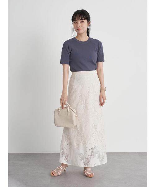 earth music&ecology（アースミュージックアンドエコロジー）の「スタイリッシュニットTシャツ ＊（ニット/セーター・レディース・アイボリー/モカ/ロイヤルブルー/ミント・FREE）」の15枚目の写真