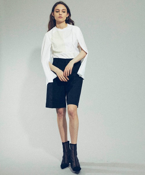 TOGA PULLA(トーガ プルラ)の「【TOGA PULLA(トーガプルラ)】シルケットジャージートップス TP12-JK234(Tシャツ/カットソー・レディース・ホワイト/ブラック・36/38)」の9枚目の写真