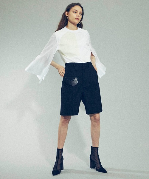 TOGA PULLA(トーガ プルラ)の「【TOGA PULLA(トーガプルラ)】シルケットジャージートップス TP12-JK234(Tシャツ/カットソー・レディース・ホワイト/ブラック・36/38)」の15枚目の写真