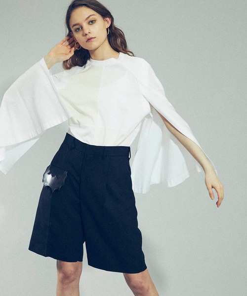 TOGA PULLA(トーガ プルラ)の「【TOGA PULLA(トーガプルラ)】シルケットジャージートップス TP12-JK234(Tシャツ/カットソー・レディース・ホワイト/ブラック・36/38)」の12枚目の写真