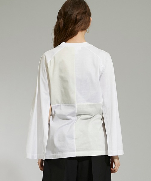 TOGA PULLA(トーガ プルラ)の「【TOGA PULLA(トーガプルラ)】シルケットジャージートップス TP12-JK234(Tシャツ/カットソー・レディース・ホワイト/ブラック・36/38)」の13枚目の写真