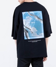 WEGO/フォトグラフィックビックシルエット5分袖Tシャツ