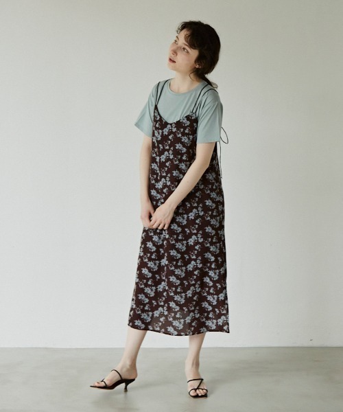 idem（イデム）の「flower camisole onepiece/フラワーキャミソールワンピース（ワンピース・レディース・イエロー/ブラウン・FREE）」の4枚目の写真