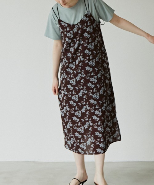 idem（イデム）の「flower camisole onepiece/フラワーキャミソールワンピース（ワンピース・レディース・イエロー/ブラウン・FREE）」の6枚目の写真