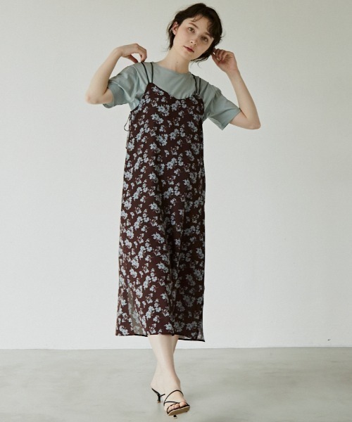 idem（イデム）の「flower camisole onepiece/フラワーキャミソールワンピース（ワンピース・レディース・イエロー/ブラウン・FREE）」の7枚目の写真