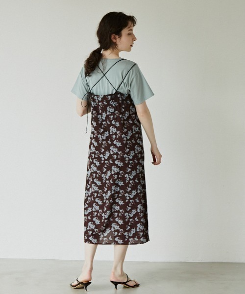 idem（イデム）の「flower camisole onepiece/フラワーキャミソールワンピース（ワンピース・レディース・イエロー/ブラウン・FREE）」の9枚目の写真