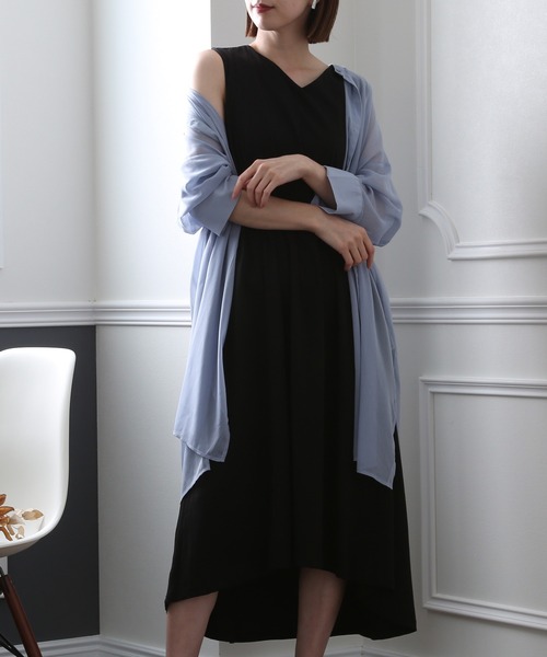 ElegChic(エレグシック)の「Aライン タック ワンピース(ワンピース・レディース・チャコールグレー/ブラック/モカ・4L/M/XL)」の2枚目の写真