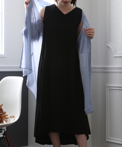 ElegChic(エレグシック)の「Aライン タック ワンピース(ワンピース・レディース・チャコールグレー/ブラック/モカ・4L/M/XL)」の12枚目の写真