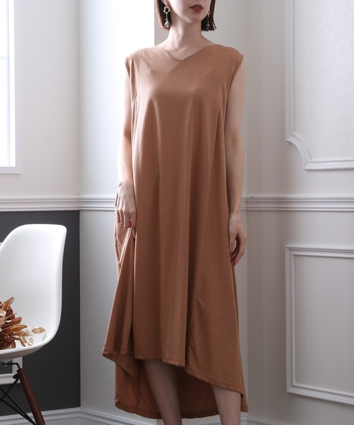 ElegChic(エレグシック)の「Aライン タック ワンピース(ワンピース・レディース・チャコールグレー/ブラック/モカ・4L/M/XL)」の13枚目の写真