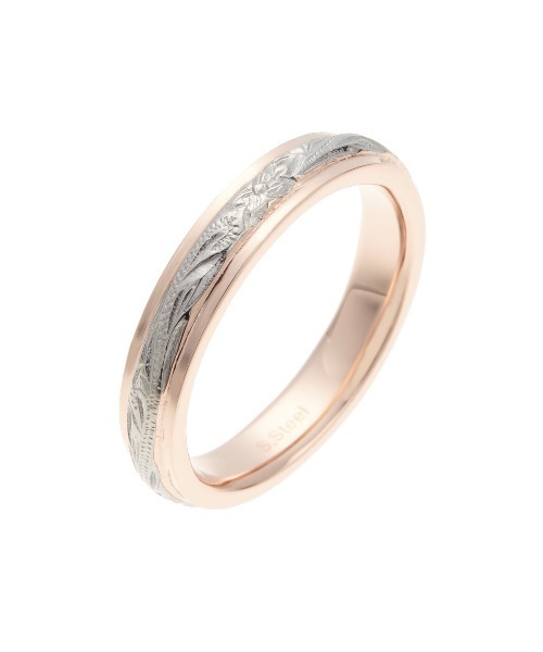 Karlas(カルラス)の「リング サージカルステンレス製 ハワイアンジュエリー お肌に優しい 低金属アレルギー対応 ハワジュ 2カラーコンビ 彫刻(リング・レディース・シルバー系その他/ピンクゴールド/ゴールド系その他/シルバー×ゴールド・#13/#17/#19/#7/#9/#11/#15/#21)」の3枚目の写真