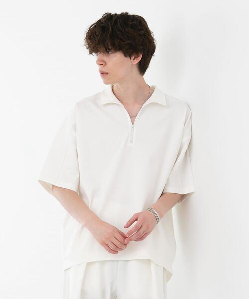 FEELING MADE(フィーリングメイド)の「FEELING MADE ストレッチポンチ ハーフジップ プルオーバー(Tシャツ/カットソー・レディース・オフホワイト/ダークグレー/オリーブ・FREE)」の6枚目の写真