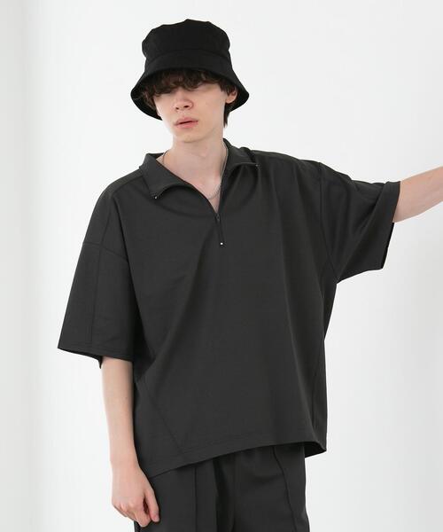 FEELING MADE(フィーリングメイド)の「FEELING MADE ストレッチポンチ ハーフジップ プルオーバー(Tシャツ/カットソー・レディース・オフホワイト/ダークグレー/オリーブ・FREE)」の10枚目の写真