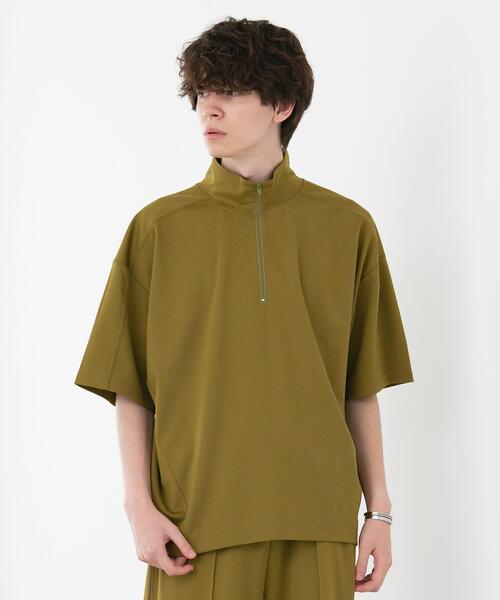 FEELING MADE(フィーリングメイド)の「FEELING MADE ストレッチポンチ ハーフジップ プルオーバー(Tシャツ/カットソー・レディース・オフホワイト/ダークグレー/オリーブ・FREE)」の14枚目の写真