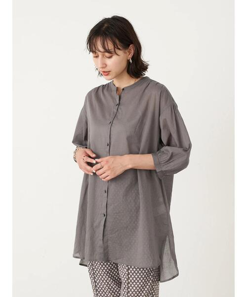 earth music&ecology（アースミュージックアンドエコロジー）の「ギャザーチュニック ＊（Tシャツ/カットソー・レディース・ホワイト系その他2/オレンジ/グレー/オフホワイト・FREE）」の6枚目の写真