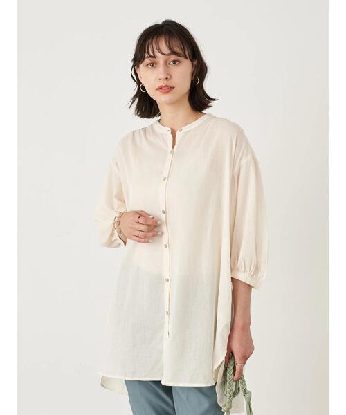 earth music&ecology（アースミュージックアンドエコロジー）の「ギャザーチュニック ＊（Tシャツ/カットソー・レディース・ホワイト系その他2/オレンジ/グレー/オフホワイト・FREE）」の8枚目の写真