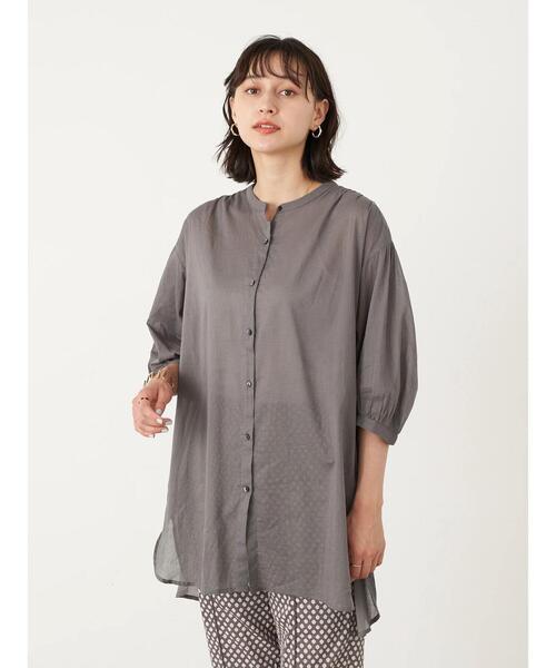 earth music&ecology（アースミュージックアンドエコロジー）の「ギャザーチュニック ＊（Tシャツ/カットソー・レディース・ホワイト系その他2/オレンジ/グレー/オフホワイト・FREE）」の9枚目の写真