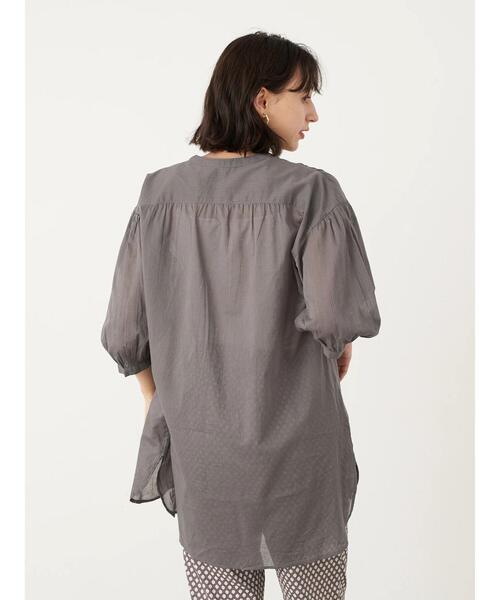 earth music&ecology（アースミュージックアンドエコロジー）の「ギャザーチュニック ＊（Tシャツ/カットソー・レディース・ホワイト系その他2/オレンジ/グレー/オフホワイト・FREE）」の12枚目の写真