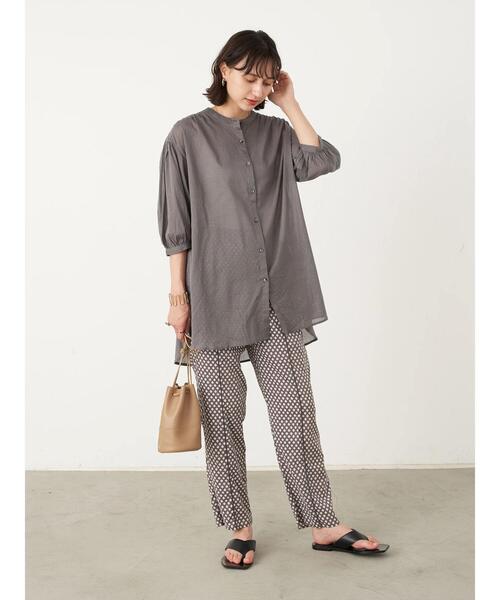 earth music&ecology（アースミュージックアンドエコロジー）の「ギャザーチュニック ＊（Tシャツ/カットソー・レディース・ホワイト系その他2/オレンジ/グレー/オフホワイト・FREE）」の18枚目の写真