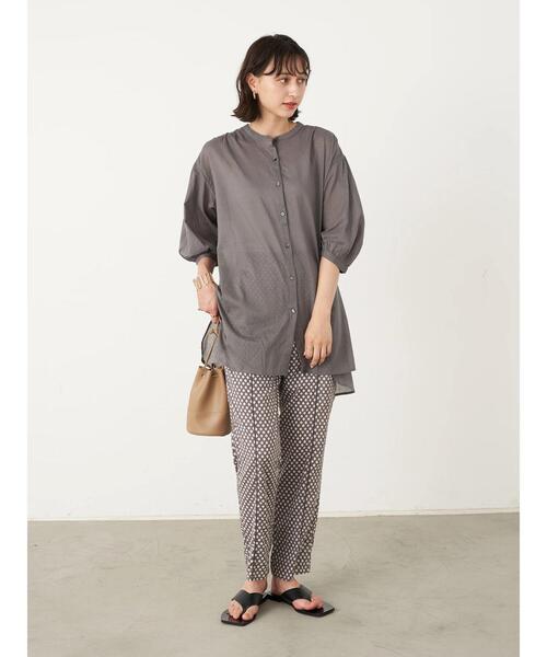 earth music&ecology（アースミュージックアンドエコロジー）の「ギャザーチュニック ＊（Tシャツ/カットソー・レディース・ホワイト系その他2/オレンジ/グレー/オフホワイト・FREE）」の19枚目の写真