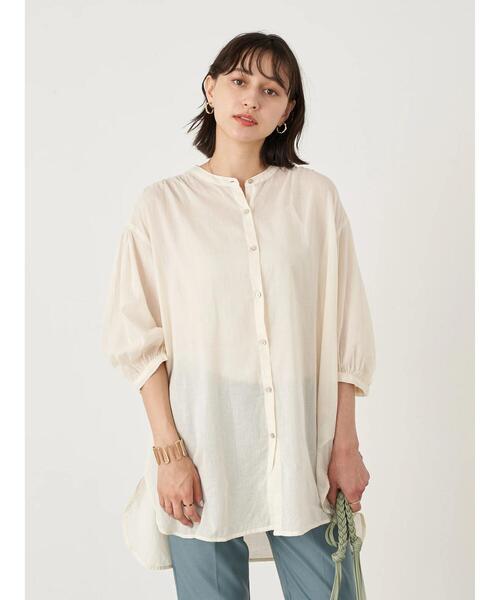 earth music&ecology（アースミュージックアンドエコロジー）の「ギャザーチュニック ＊（Tシャツ/カットソー・レディース・ホワイト系その他2/オレンジ/グレー/オフホワイト・FREE）」の22枚目の写真