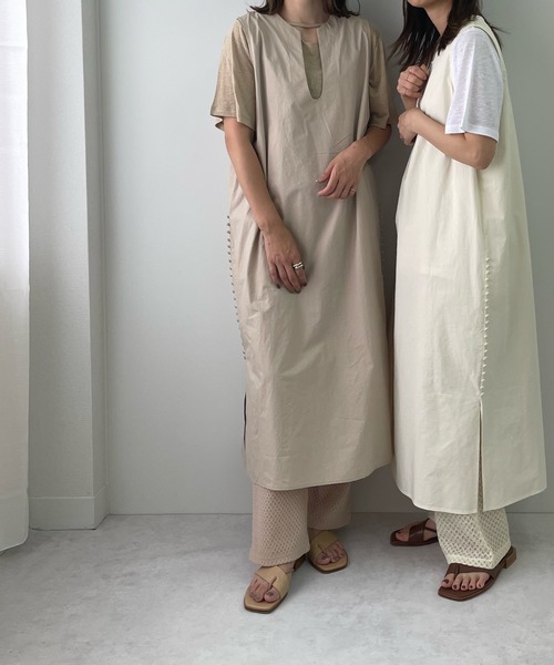 LE MORE(リモア)の「Uネックデザインベストワンピース(ワンピース・レディース・ベージュ/アイボリー・FREE)」の9枚目の写真